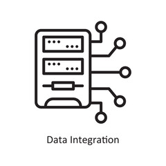 Fototapeta premium Data Integration Vector Outline Icon Design illustration. Data Symbol on White background EPS 10 File