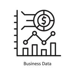 Business Data Vector Outline Icon Design illustration. Data Symbol on White background EPS 10 File