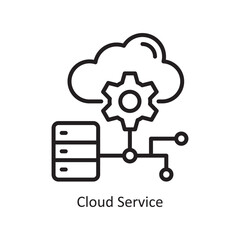 Cloud Service Vector Outline Icon Design illustration. Data Symbol on White background EPS 10 File