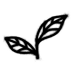 Leaf icon with black spray paint © anakcikal978