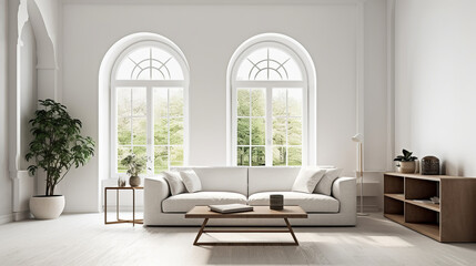 Fototapeta na wymiar Modern living room interior design. Illustration AI Generative.