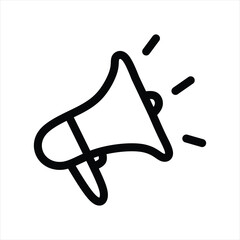 Pop megaphone silhouette icon. Cheering icon. Vector with white background