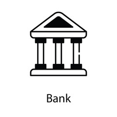 Bank icon. Suitable for Web Page, Mobile App, UI, UX and GUI design.