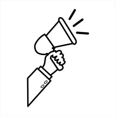 Megaphone flat vector Icon. Isolated loudspeaker emoji illustration on white background