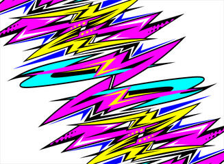 Design vector racing background with a unique pattern and a combination of bright colors and star effects suitable for your wrapp design
