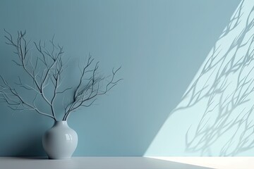 Original light blue tones background image in minimalistic design with interesting light glare. Background for the presentation.