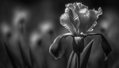 Nature elegance black and white tulip bloom generated by AI