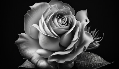 Nature beauty in monochrome flower elegance captured generated by AI
