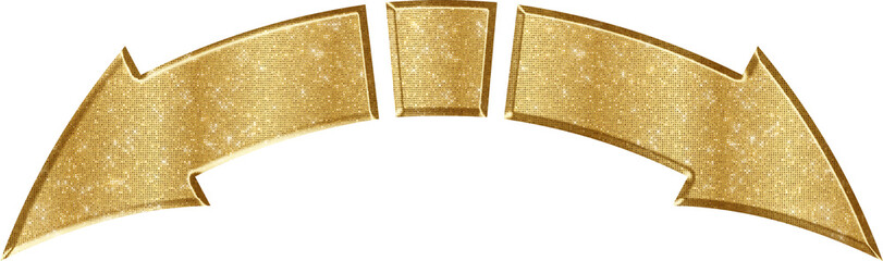 Gold Sparkling Arrows Icon Pointing Outwards