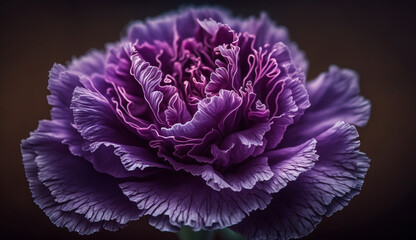 Obraz na płótnie Canvas Close up of a purple flower fresh petal generated by AI