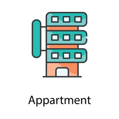 Appartment icon. Suitable for Web Page, Mobile App, UI, UX and GUI design.