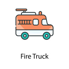 Fire Truck icon. Suitable for Web Page, Mobile App, UI, UX and GUI design.