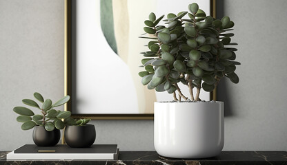 Indoor foliage accents modern home interior design generated by AI