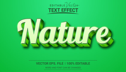 Green nature 3d editable eps vector text effect