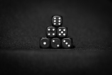 Dice on a black background