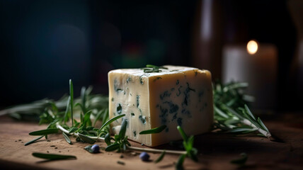 Naklejka na ściany i meble Aromatic Camembert Cheese with Herbs: A Taste Sensation