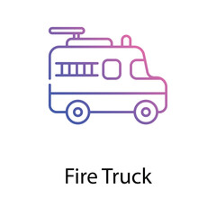 Fire Truck icon. Suitable for Web Page, Mobile App, UI, UX and GUI design.