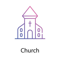 Church icon. Suitable for Web Page, Mobile App, UI, UX and GUI design.