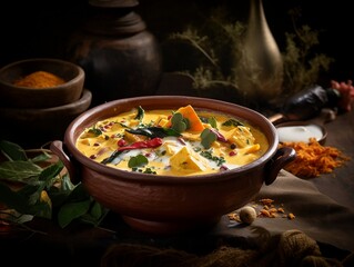 Deliciosa comida India curry tradicional. IA, generativa, IA generativa