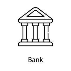 Bank icon. Suitable for Web Page, Mobile App, UI, UX and GUI design.