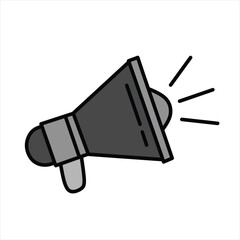 Megaphone target audience icon. Outline megaphone target audience vector icon color flat isolated