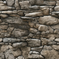 Seamless stone wall texture background, AI Generation
