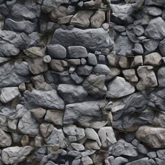 Stone wall seamless texture background, AI Generation