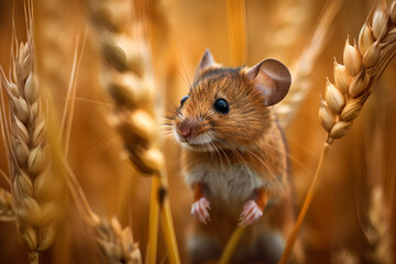 Mouse in wheat, AI Generation