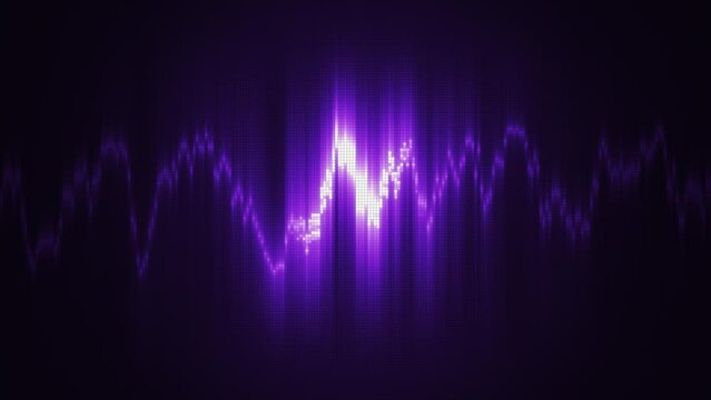 Abstract purple energy equalizer from particles and dots abstract background, video 4k, 60 fps