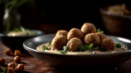Mouth-Watering Vegetarian Falafel with Flavorful Dipping Sauce