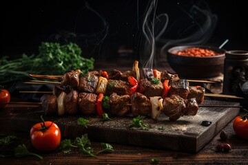 Fresh Hot Grilled Meat Kebabs