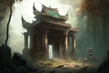 Majestic Shrine: Uncovering the Enigma of an Obscure Temple Generative AI