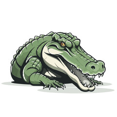 Alligator head logo outline, transparent background