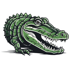 Alligator head logo outline, transparent background