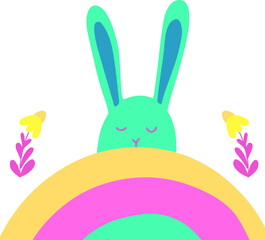 Easter poster in flat style - vector illustration. Holiday illustration for print, stickers, card, spring decor