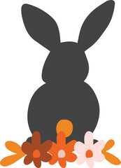 Easter poster in flat style - vector illustration. Holiday illustration for print, stickers, card, spring decor