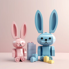 Easter rabbit post design from the constructor, ai