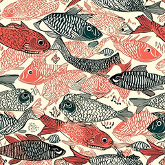 Fish Themed Seamless and Tileable Pattern