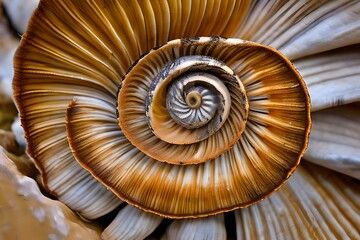 Spiral Shell as a close-up photograph Generative AI