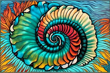 Spiral Shell as a comic book panel Generative AI