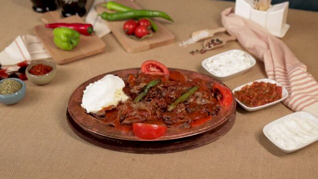turkish iskender with vegetables