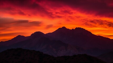 Obraz premium Mountain sunset made with Generative AI