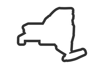 New York outline symbol. US state map. Vector illustration