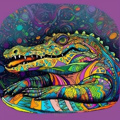 psychedelic animals, Generative AI.