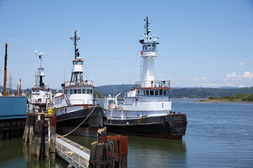 boats in the harbor fishing on the Colombia river in Oregon 