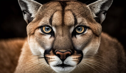 Obraz premium Tiger staring striped fur fierce predator nature generated by AI