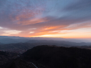Dramatic sky early in the morning during sunrise.