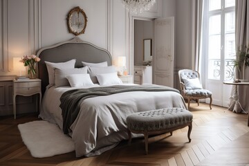  modern bedroom design, symmetry wallpaper all design, generative artificial intelligence