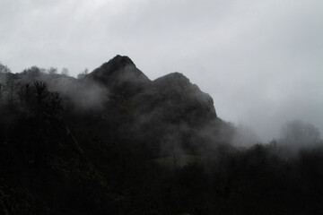 fog over the mountains, asturias, spain