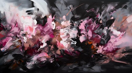 Black and pink abstract background oil painting